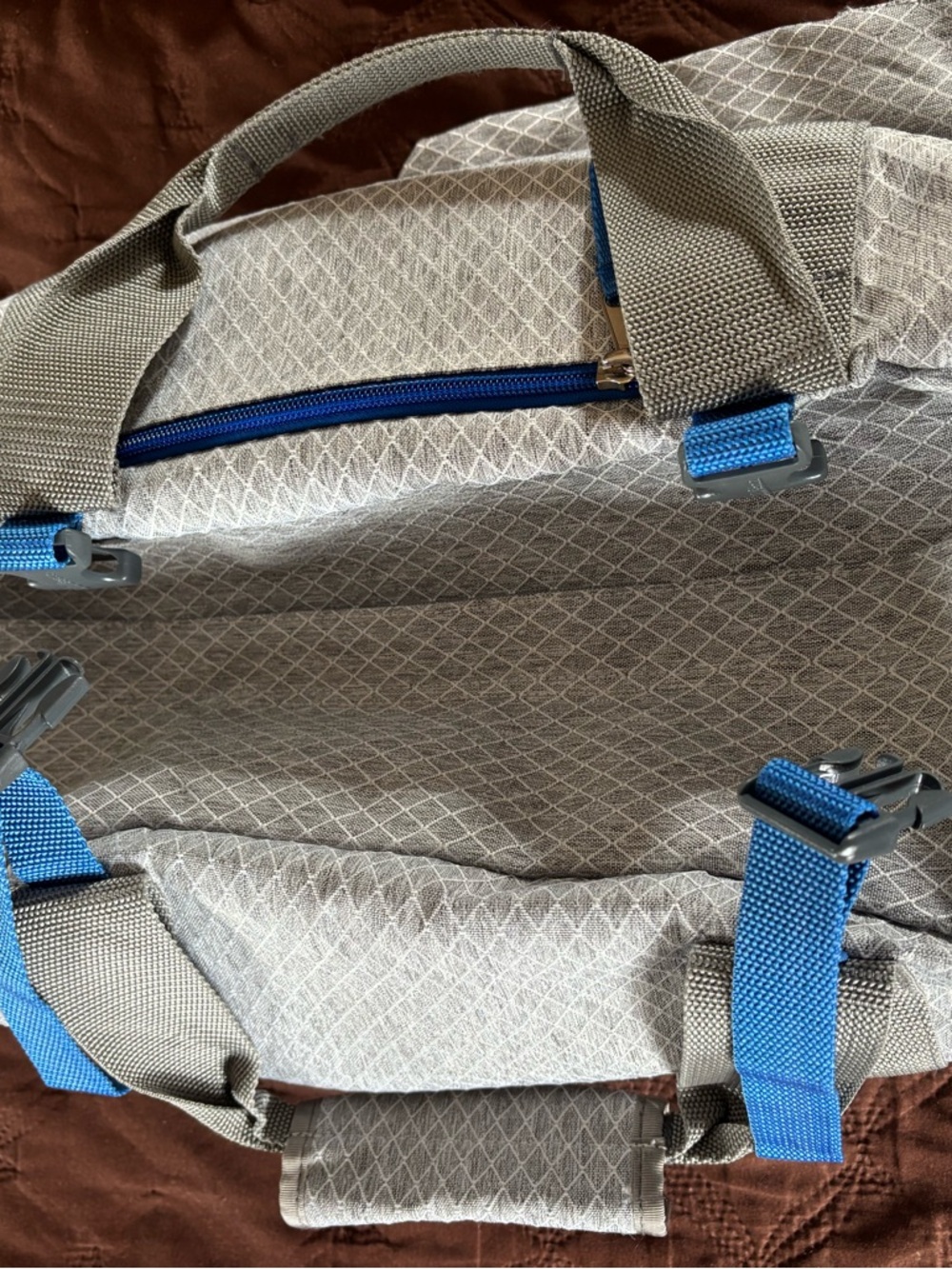 L.L. Bean Light Gray Adventure Duffle with Blue Accents - Picture 7 of 14